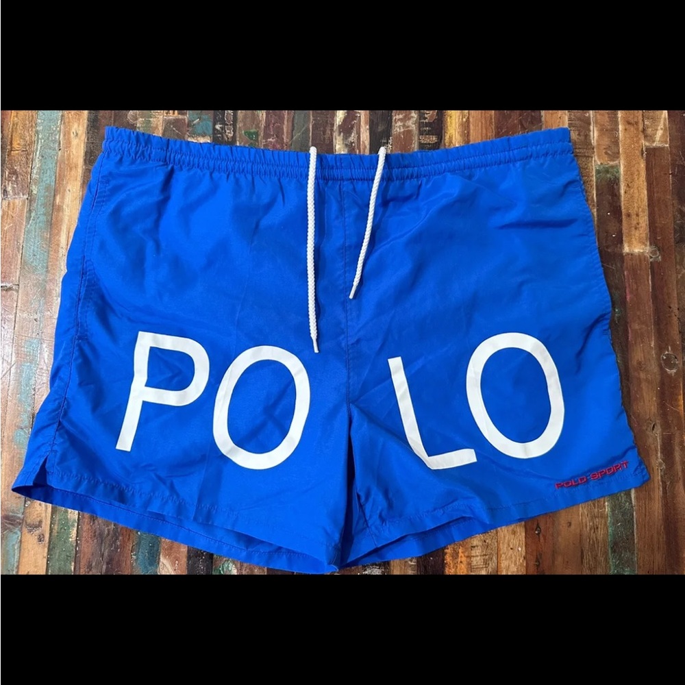 Polo Sport Ralph Lauren Spellout 1992 Shorts Swim Trunks sz Small